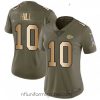 Alluring Womens Nike Kansas City Chiefs 10 Tyreek Hill Limited OliveGold 2017 Salute to Service NFL Jersey