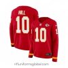 Alluring Womens Nike Kansas City Chiefs 10 Tyreek Hill Limited Red Therma Long Sleeve NFL Jersey