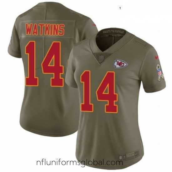 Irresistible Womens Nike Kansas City Chiefs 14 Sammy Watkins Limited Olive 2017 Salute to Service NFL Jersey