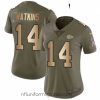 Stunning Womens Nike Kansas City Chiefs 14 Sammy Watkins Limited OliveGold 2017 Salute to Service NFL Jersey
