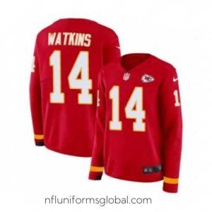 Ravishing Womens Nike Kansas City Chiefs 14 Sammy Watkins Limited Red Therma Long Sleeve NFL Jersey