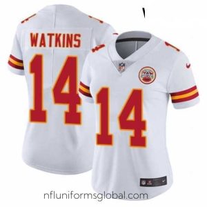 Ravishing Womens Nike Kansas City Chiefs 14 Sammy Watkins White Vapor Untouchable Limited Player NFL Jersey