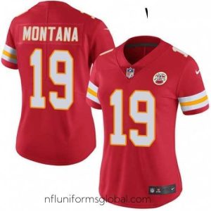 Exquisite Womens Nike Kansas City Chiefs 19 Joe Montana Red Team Color Vapor Untouchable Limited Player NFL Jersey