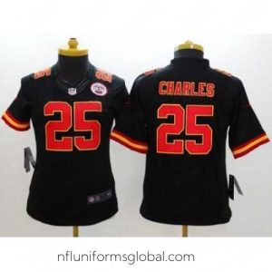 Enchanting Women's Nike Kansas City Chiefs #25 Jamaal Charles Black Alternate Stitched NFL Limited Jersey