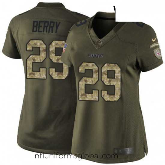 Gorgeous Womens Nike Kansas City Chiefs 29 Eric Berry Elite Green Salute to Service NFL Jersey