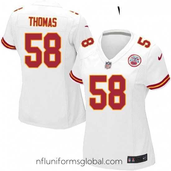 Gorgeous Womens Nike Kansas City Chiefs 58 Derrick Thomas Game White NFL Jersey