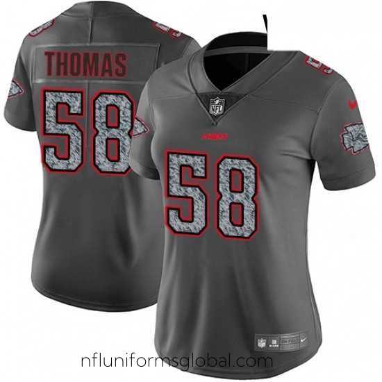 Divine Womens Nike Kansas City Chiefs 58 Derrick Thomas Gray Static Vapor Untouchable Limited NFL Jersey