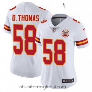 Sumptuous Womens Nike Kansas City Chiefs 58 Derrick Thomas White Vapor Untouchable Limited Player NFL Jersey