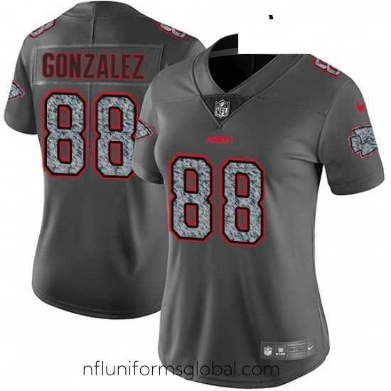 Stunning Womens Nike Kansas City Chiefs 88 Tony Gonzalez Gray Static Vapor Untouchable Limited NFL Jersey