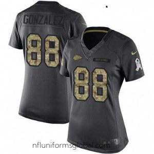 Sumptuous Womens Nike Kansas City Chiefs 88 Tony Gonzalez Limited Black 2016 Salute to Service NFL Jersey