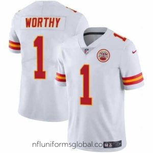 Divine Kansas City Chiefs 1 Xavier Worthy White Vapor Untouchable Limited Stitched Football Jersey