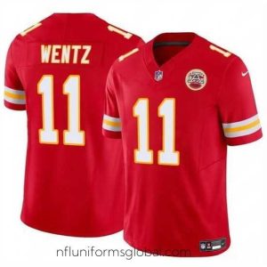 Stunning Kansas City Chiefs 11 Carson Wentz Red 2023 F.U.S.E Vapor Untouchable Limited Stitched Football Jersey