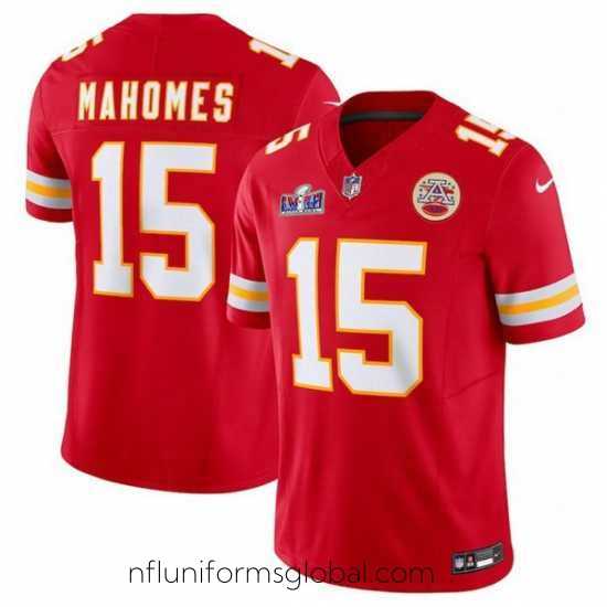 Gorgeous Kansas City Chiefs 15 Patrick Mahomes Red 2023 F.U.S.E Vapor Untouchable Limited Stitched 2024 Super Bowl LVIII Jersey