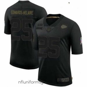 Irresistible Kansas City Chiefs 25 Clyde Edwards-Helaire 2020 Black Salute To Service Limited Jersey