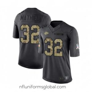 Stunning Kansas City Chiefs 32 Tyrann Mathieu Limited Black 2016 Salute to Service Football Jersey