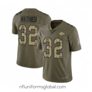 Exquisite Kansas City Chiefs 32 Tyrann Mathieu Limited Olive Camo 2017 Salute to Service Football Jersey