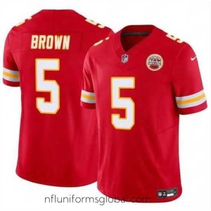 Stunning Kansas City Chiefs 5 Hollywood Brown Red 2023 F.U.S.E Vapor Untouchable Limited Stitched Football Jersey