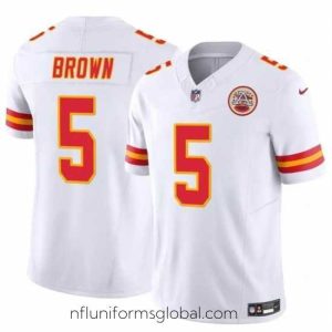 Ravishing Kansas City Chiefs 5 Hollywood Brown White 2023 F.U.S.E Vapor Untouchable Limited Stitched Football Jersey