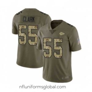 Exquisite Kansas City Chiefs 55 Frank Clark Limited Olive Camo 2017 Salute to Service Football Jersey