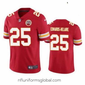 Stunning Kansas City Chiefs Clyde Edwards-Helaire Red 2020 NFL Vapor Limited Jersey