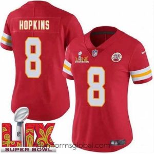 Stunning Kansas City Chiefs DeAndre Hopkins #8 Red 2024 2025 Super Bowl LIX F.U.S.E Stitched Jersey