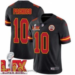 Gorgeous Kansas City Chiefs Isiah Pacheco #10 Black 2024 2025 Super Bowl LIX F.U.S.E Stitched Jersey