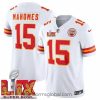 Ravishing Kansas City Chiefs Patrick Mahomes #15 White 2024 2025 Super Bowl LIX F.U.S.E Stitched Jersey