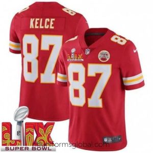 Exquisite Kansas City Chiefs Travis Kelce #87 Red 2024 2025 Super Bowl LIX F.U.S.E Stitched Jersey