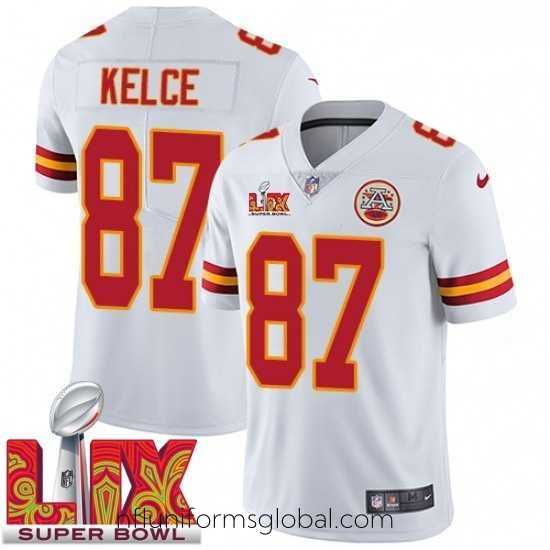 Ravishing Kansas City Chiefs Travis Kelce #87 White 2024 2025 Super Bowl LIX F.U.S.E Stitched Jersey