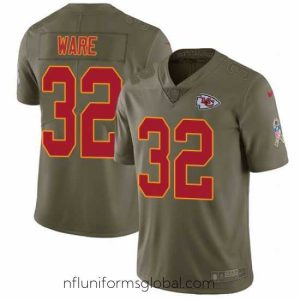 Gorgeous Nike Chiefs #32 Spencer Ware Olive Stitched NFL Limited 2017 Salute to Service Jersey