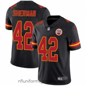 Sumptuous Nike Chiefs 42 Anthony Sherman Black Stitched NFL Limited Rush Jersey