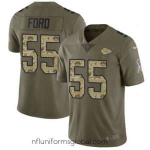 Exquisite Nike Chiefs #55 Dee Ford Olive Camo Stitched NFL Limited 2017 Salute to Service Jersey