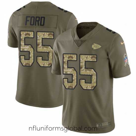 Exquisite Nike Chiefs #55 Dee Ford Olive Camo Stitched NFL Limited 2017 Salute to Service Jersey
