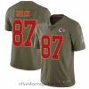Sumptuous Nike Chiefs #87 Travis Kelce Olive Stitched NFL Limited 2017 Salute to Service Jersey