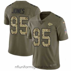 Irresistible Nike Chiefs #95 Chris Jones Olive Camo Stitched NFL Limited 2017 Salute to Service Jersey