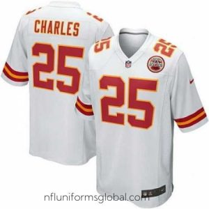 Gorgeous Nike Kansas City Chiefs 25# Jamaal Charles Game White Jersey