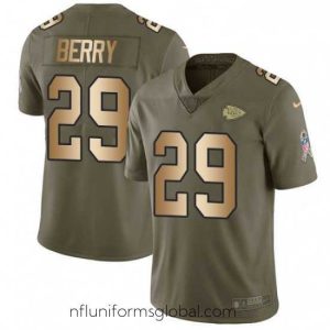 Sumptuous Nike Kansas City Chiefs 29 Eric Berry Limited OliveGold 2017 Salute to Service NFL Jersey