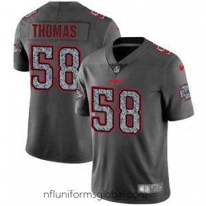 Stunning Nike Kansas City Chiefs 58 Derrick Thomas Gray Static Vapor Untouchable Limited NFL Jersey
