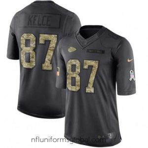 Sumptuous Nike Kansas City Chiefs 87 Travis Kelce Limited Black 2016 Salute to Service NFL Jersey