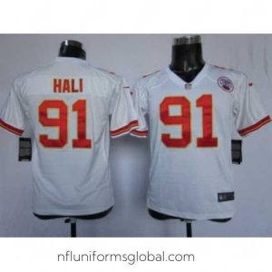 Stunning Nike Kansas City Chiefs 91 Tamba Hali White Nike NFL Jerseys