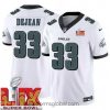 Alluring Philadelphia Eagles Cooper DeJean #33 White 2024 2025 Super Bowl LIX F.U.S.E Stitched NFL Jersey