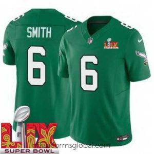 Enchanting Philadelphia Eagles DeVonta Smith #6 Kelly Green 2024 2025 Super Bowl LIX F.U.S.E Stitched NFL Jersey