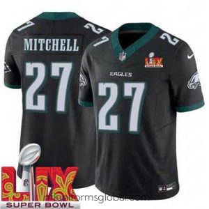 Divine Philadelphia Eagles Quinyon Mitchell #27 Black 2024 2025 Super Bowl LIX F.U.S.E Stitched NFL Jersey