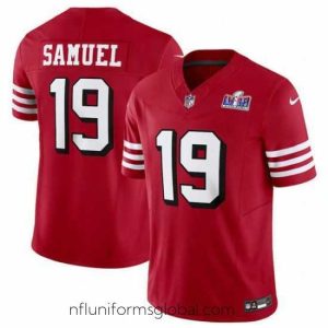 Captivating San Francisco 49ers 19 Deebo Samuel New Red 2023 F.U.S.E  Vapor Untouchable Limited Stitched Football 2024 Super Bowl LVIII Jersey