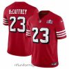 Ravishing San Francisco 49ers 23 Christian McCaffrey New Red 2023 F.U.S.E  Vapor Untouchable Limited Stitched Football 2024 Super Bowl LVIII Jersey