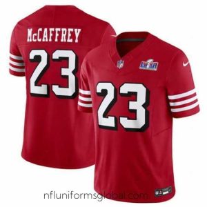 Ravishing San Francisco 49ers 23 Christian McCaffrey New Red 2023 F.U.S.E  Vapor Untouchable Limited Stitched Football 2024 Super Bowl LVIII Jersey