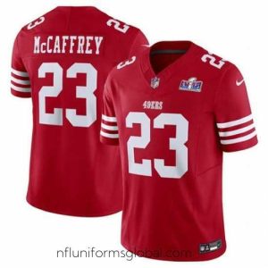 Captivating San Francisco 49ers 23 Christian McCaffrey Red 2023 F.U.S.E  Vapor Untouchable Limited Stitched Football 2024 Super Bowl LVIII Jersey