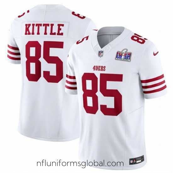 Irresistible San Francisco 49ers 85 George Kittle White 2023 F.U.S.E Vapor Untouchable Limited Stitched Football 2024 Super Bowl LVIII Jersey