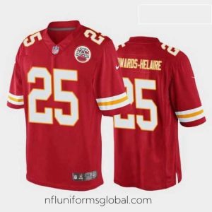 Stunning clyde edwards helaire kansas city chiefs red game jersey