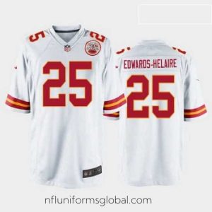 Divine clyde edwards helaire kansas city chiefs white game jersey